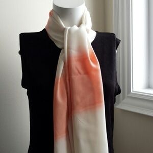 Light Pink Ombre SILK Long Printed Scarf